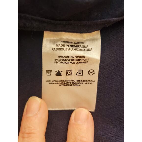 Nike Shirt Mens Large Blue Crew Neck Big Swoosh Check Logo Athletic Casual - Picture 4 of 4